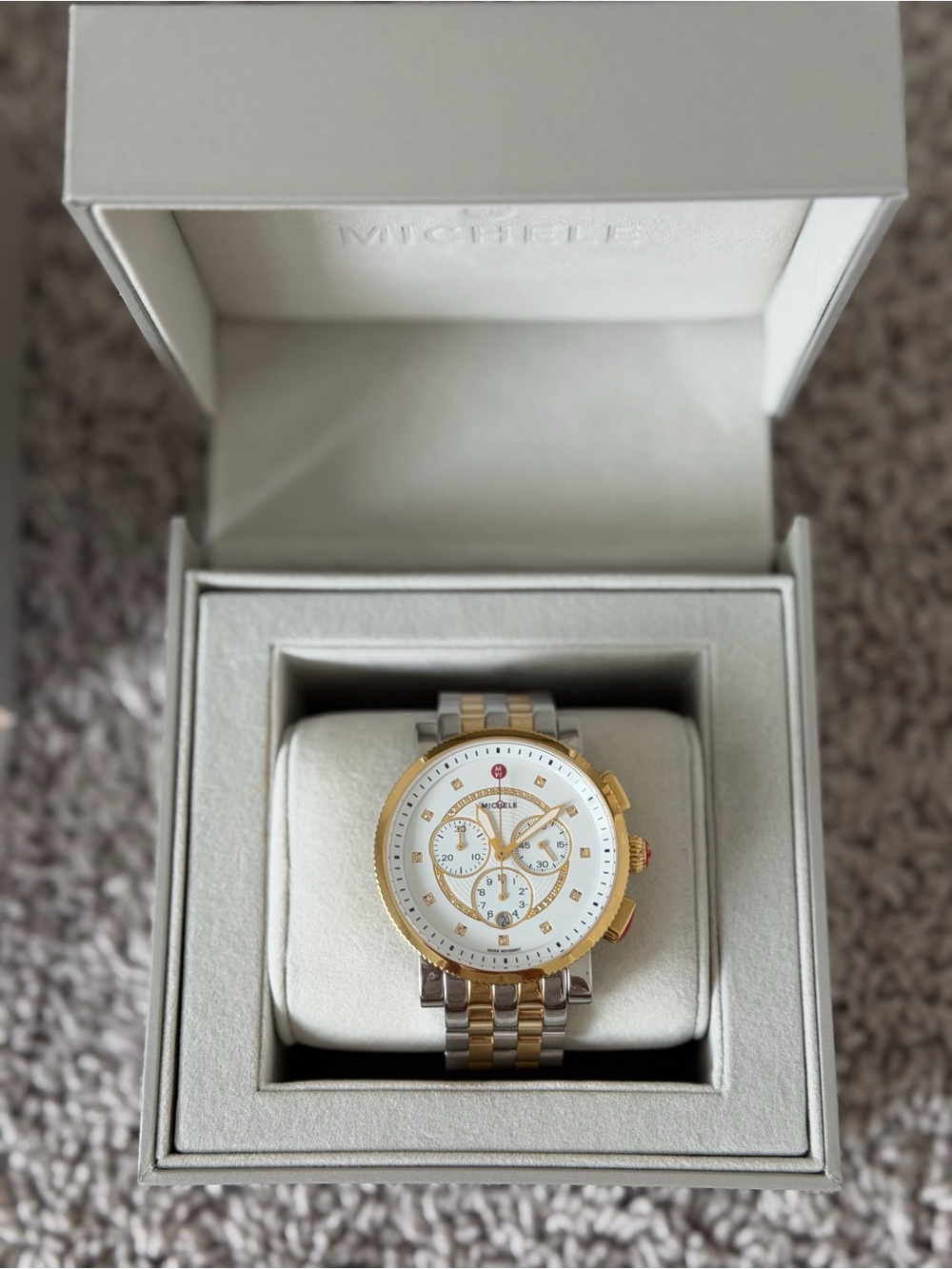 MICHELE Sport Sail Diamond Two-Tone Chronograph Watch
